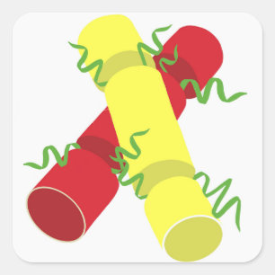 Adesivo Quadrado Crackers de Natal