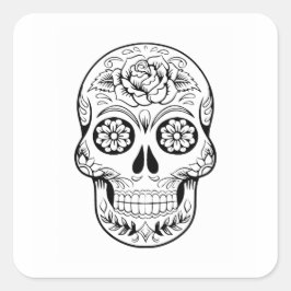 Adesivo Quadrado Crânio