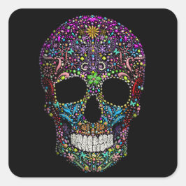 Adesivo Quadrado Crânio Decorrido