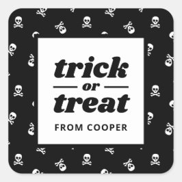 Adesivo Quadrado Crânio e Crossbones Escolha ou Favor do Partido do