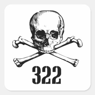 Adesivo Quadrado Crânio e ossos 322