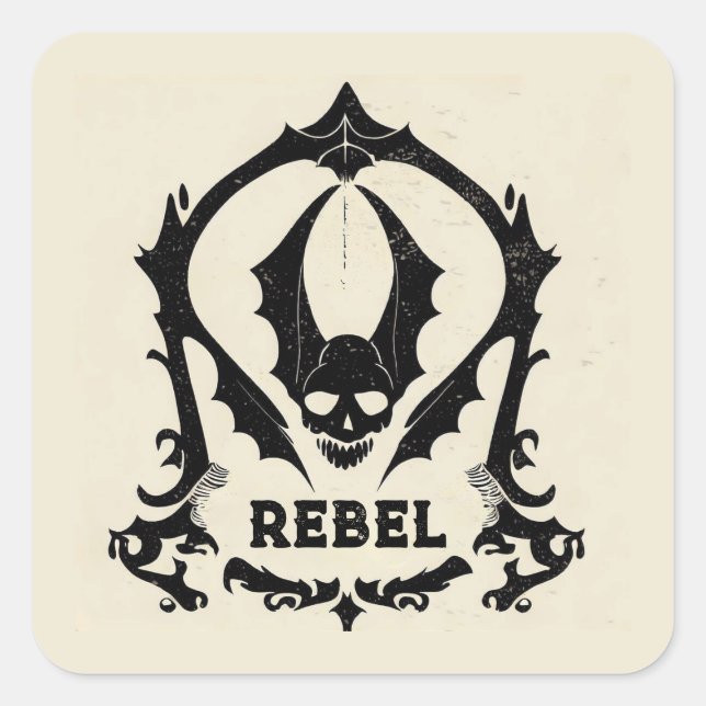 ADESIVO QUADRADO "CRÂNIO GÊTICO" (Frente)