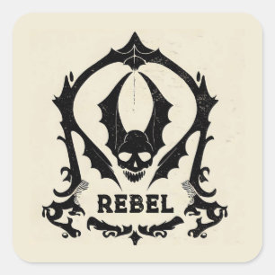 ADESIVO QUADRADO "CRÂNIO GÊTICO"