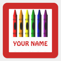 Crayons Name Crayon Modelo Red Sticker