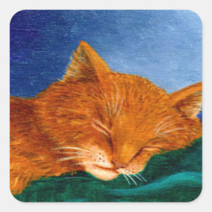 Adesivo Quadrado Creacionardes de Gato Laranja