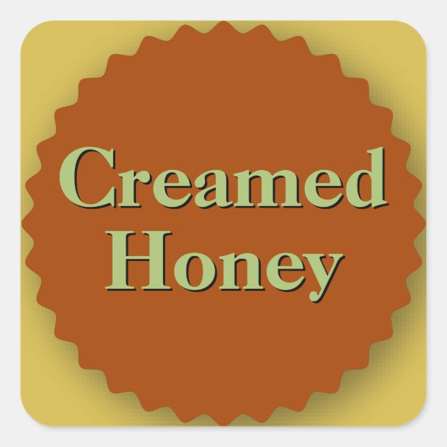 Adesivo Quadrado Creamed Honey Jar Amber (Frente)