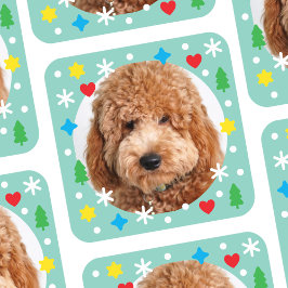 Adesivo Quadrado Create Your Own Photo Sticker Holiday Green