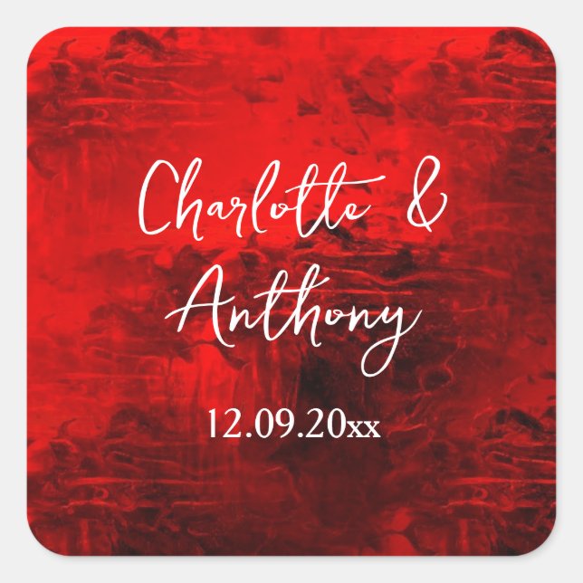 Adesivo Quadrado Creative Abstrato Trabalho de arte Red (Frente)