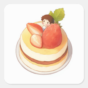 Adesivo Quadrado Creative Anime Sticker