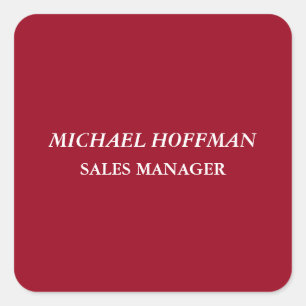 Adesivo Quadrado Creative Carmine Red Minimalist Classical Italic