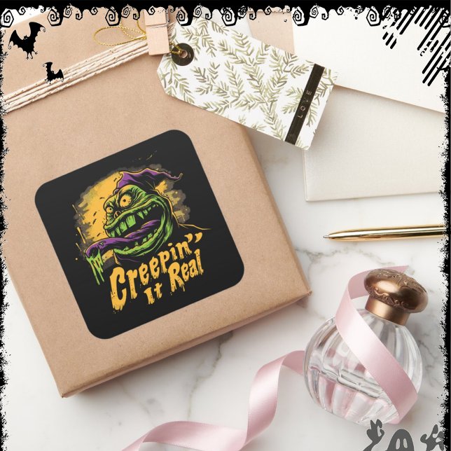 Adesivo Quadrado Creepin’ It Real  | ExDesigner | Halloween (Criador carregado)