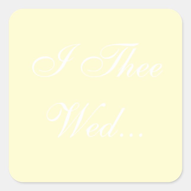 Adesivo Quadrado Creme de Convites para Casamento (Frente)