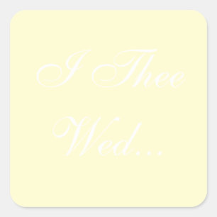 Adesivo Quadrado Creme de Convites para Casamento
