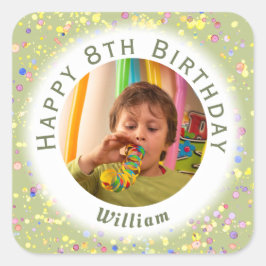 Adesivo Quadrado Creme de limão Personalizável Aquarela de Foto de 