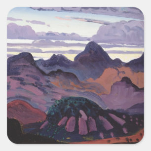 Adesivo Quadrado Crepúsculo profundo, Pyrenees, c.1912-13 (óleo n