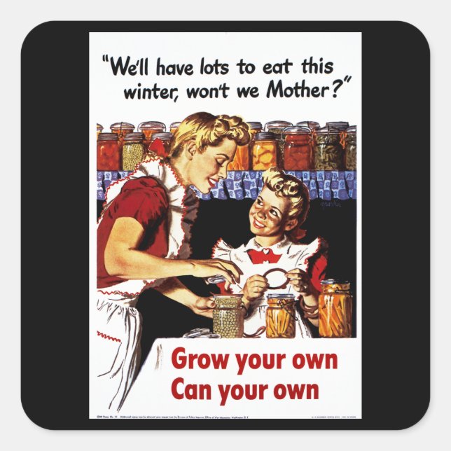 Adesivo Quadrado Cresça Sozinho, Pode (Frente)