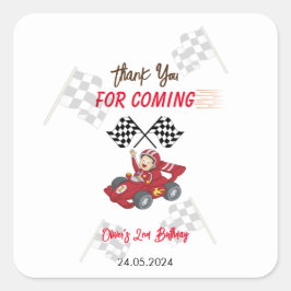 Adesivo Quadrado Crescendo dois segundos aniversários rápidos