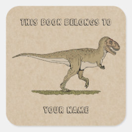 Adesivo Quadrado Cretáceo Dinossauro Tyrannosaurus rex Bookplate