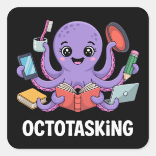 Adesivo Quadrado Criação de Octotasking no Modo Multitarefa