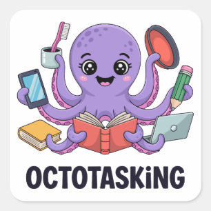 Adesivo Quadrado Criação de Octotasking no Modo Multitarefa