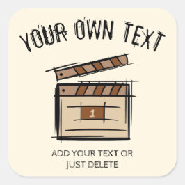 Adesivo Quadrado Criador de filmes, ator, diretor de cinema, ideia