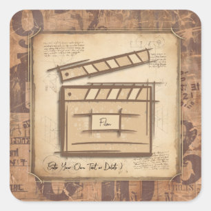 Adesivo Quadrado Criador de filmes, ator, diretor de cinema, ideia 