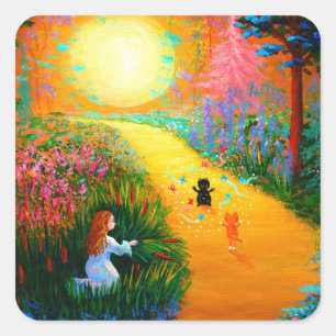 Adesivo Quadrado Criadores de Gatos Engraçados Praça