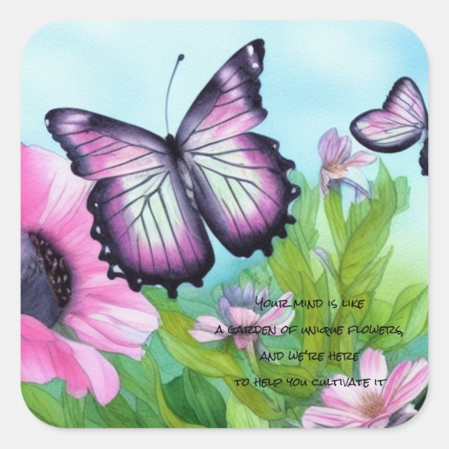 Adesivo Quadrado Criança autista - Jardim da Uniquidade (Frente)