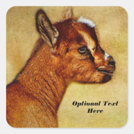 Adesivo Quadrado Criança de Cabra Leiteira Nigeriana Personalizada