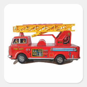 ADESIVO QUADRADO CRIANÇAS FIRETRUCK T SHIRT