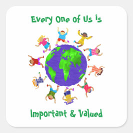 Adesivo Quadrado Crianças importantes e valiosas