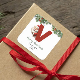 Adesivo Quadrado Crianças Monograma Natal