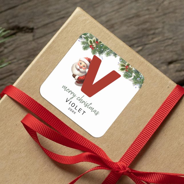 Adesivo Quadrado Crianças Monograma Natal (Criador carregado)