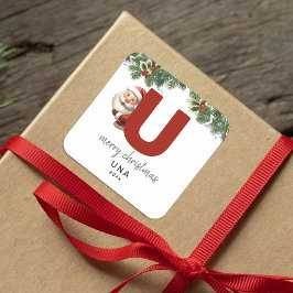 Adesivo Quadrado Crianças Monograma Natal