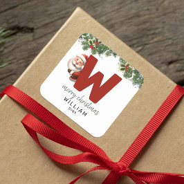 Adesivo Quadrado Crianças Monograma Natal