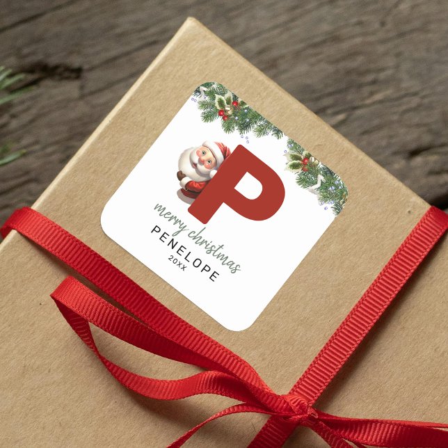 Adesivo Quadrado Crianças Monograma Natal (Criador carregado)