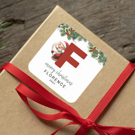 Adesivo Quadrado Crianças Monograma Natal