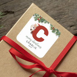 Adesivo Quadrado Crianças Monograma Natal