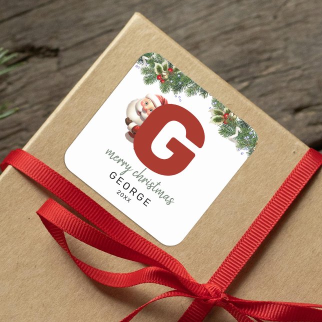 Adesivo Quadrado Crianças Monograma Natal (Criador carregado)