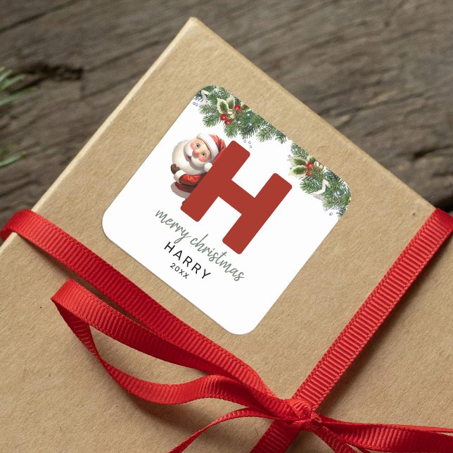 Adesivo Quadrado Crianças Monograma Natal (Criador carregado)