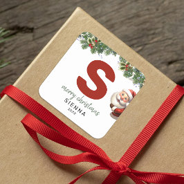 Adesivo Quadrado Crianças Monograma Natal