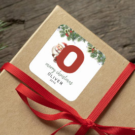 Adesivo Quadrado Crianças Monograma Natal