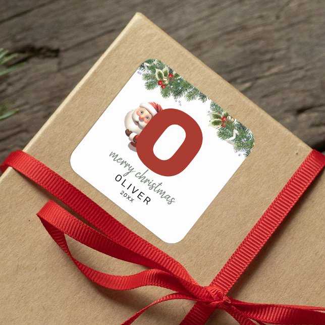 Adesivo Quadrado Crianças Monograma Natal (Criador carregado)