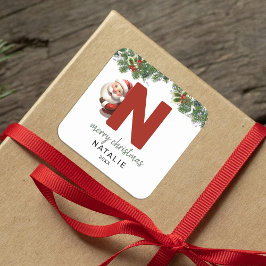 Adesivo Quadrado Crianças Monograma Natal