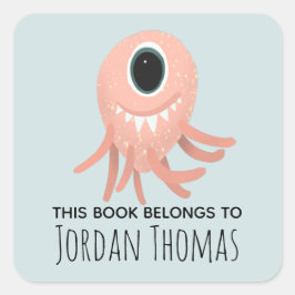 Adesivo Quadrado Crianças: Monstro Coletivo Rosa Bonito