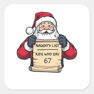 Adesivo Quadrado Crianças na Lista Travessa Que Dizem 6 7 Seis Sete