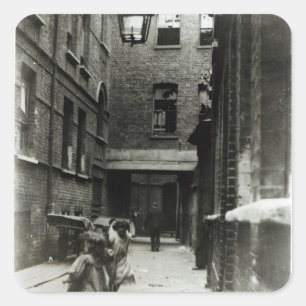 Adesivo Quadrado Crianças que jogam em um precário, 1899