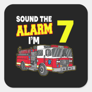 Adesivo Quadrado Crianças Som Alarm Im 7 Crianças Bombeiros