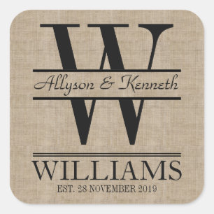 Adesivo Quadrado Criar seu próprio monograma do aniversário do