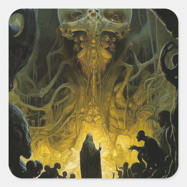 Adesivo Quadrado Criatura do submundo da Alienígena Demon (Frente)